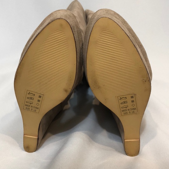 Vanessa Over the Knee Suede Wedge Boots - Picture 4 of 8